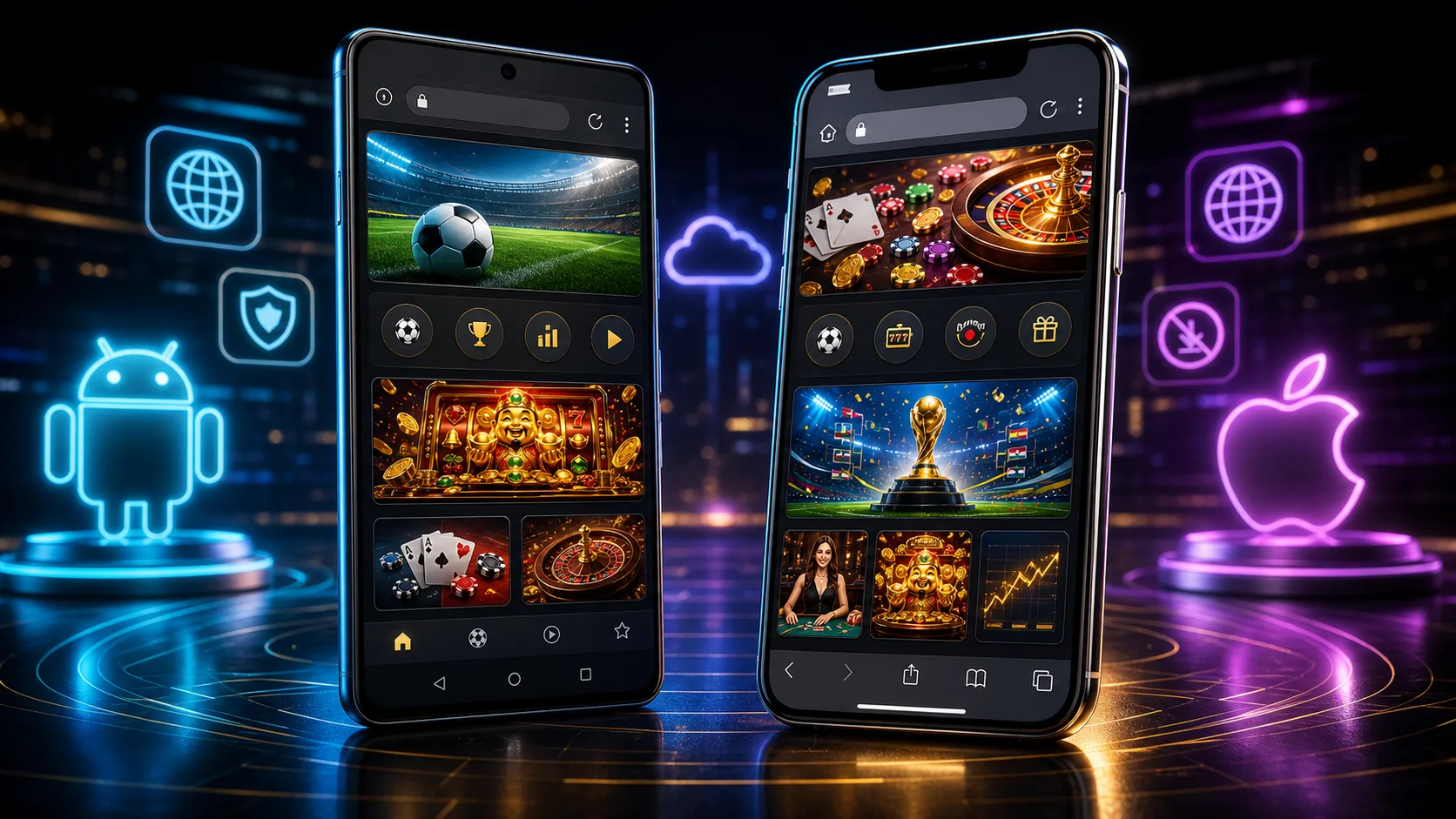 Experiência luckia compatível com Android e iOS no navegador mobile